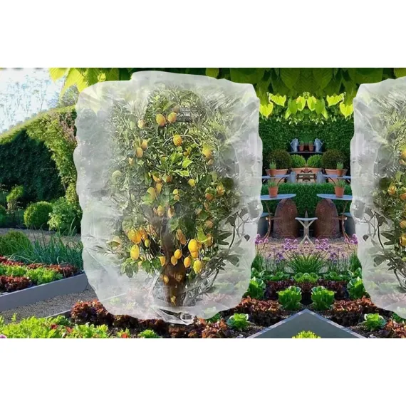 Bird Netting Garden Plant Cover, 60 Mesh PE, Zipper and Drawstring, 1.0 x 0.7m