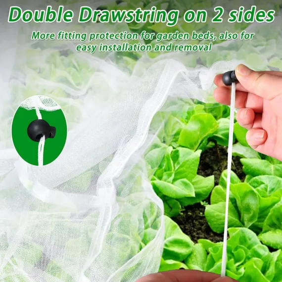 Ultra-Fine Garden Mesh Netting, 130 x 70 x 45cm, 2-Pack, Insect & Bird Barrier