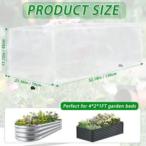 Ultra-Fine Garden Mesh Netting, 130 x 70 x 45cm, 2-Pack, Insect & Bird Barrier