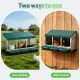 i.Pet Chicken Nesting Box Roll Away 3 Holes Metal Wall Mounted Nest Box Green image: 3