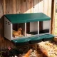 i.Pet Chicken Nesting Box Roll Away 3 Holes Metal Wall Mounted Nest Box Green image: 7