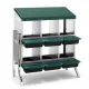 i.Pet Chicken Nesting Box Roll Away Metal Nesting Box Wall Mounted 6 Holes Green