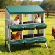 i.Pet Chicken Nesting Box Roll Away Metal Nesting Box Wall Mounted 6 Holes Green image: 7