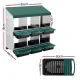 i.Pet Chicken Nesting Box Roll Away Metal Nesting Box Wall Mounted 6 Holes Green image: 1