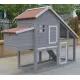 YES4PETS Grey Large Chicken Coop Rabbit Hutch Ferret Guinea Pig Cage Hen Chook Cat Kitten House