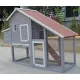 YES4PETS Grey Large Chicken Coop Rabbit Hutch Ferret Guinea Pig Cage Hen Chook Cat Kitten House image: 4