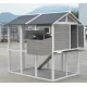 YES4PETS Grey XL Chicken Coop Rabbit Guinea Pig Hutch Ferret Hen Cat Bird House image: 2