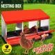 Chicken Hen Coop Hutch Nesting Box 3-Hole Roll Away Metal Design 52x47.5x81cm Durable Indoor Outdoor Laying Box with Easy Access Ventilation image: 1