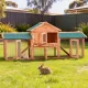 i.Pet Chicken Coop Rabbit Hutch 220cm x 44cm x 84cm Large Chicken Coop Run Wooden Outdoor Cage House