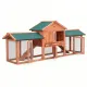 i.Pet Chicken Coop Rabbit Hutch 220cm x 44cm x 84cm Large Chicken Coop Run Wooden Outdoor Cage House image: 1