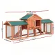 i.Pet Chicken Coop Rabbit Hutch 220cm x 44cm x 84cm Large Chicken Coop Run Wooden Outdoor Cage House image: 2