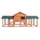 i.Pet Chicken Coop Rabbit Hutch 220cm x 44cm x 84cm Large Chicken Coop Run Wooden Outdoor Cage House image: 3