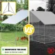 VaKa 3 x 2 x 1.95m Metal Walk-In Chicken Coop Rabbit Hutch Cage Hen House
