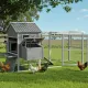 i.Pet Extra Large Wooden Chicken Coop Rabbit Hutch Outdoor Run Grey White 228cm