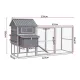 i.Pet Extra Large Wooden Chicken Coop Rabbit Hutch Outdoor Run Grey White 228cm
