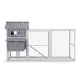 i.Pet Extra Large Wooden Chicken Coop Rabbit Hutch Outdoor Run Grey White 228cm