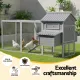 i.Pet Extra Large Wooden Chicken Coop Rabbit Hutch Outdoor Run Grey White 228cm