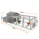 Samland Wooden Chicken Coop with Spacious Run, Outdoor Waterproof Hen House