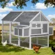 i.Pet Large Chicken Coop 213 x 176 x 152cm Grey White