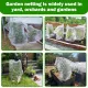 4 Pack Garden Mesh Netting Bags with Drawstring, 2 Sizes, 2.6 x 3.3ft & 3.3 x 4.9ft