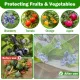 4 Pack Garden Mesh Netting Bags with Drawstring, 2 Sizes, 2.6 x 3.3ft & 3.3 x 4.9ft