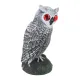 Plastic Owl Bird Deterrent Garden Decoy with Red Eyes