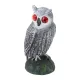 Plastic Owl Bird Deterrent Garden Decoy with Red Eyes