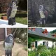 Owl Bird Decoy with Rotating Head, Realistic Eyes and Waterproof Design